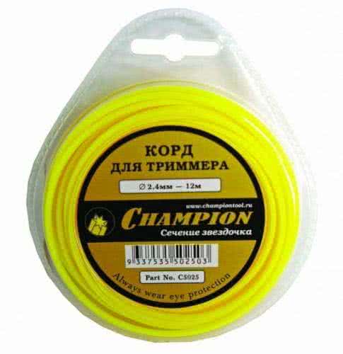 Леска CHAMPION Star 2,4мм 12м (звезда) в мотке C5025
