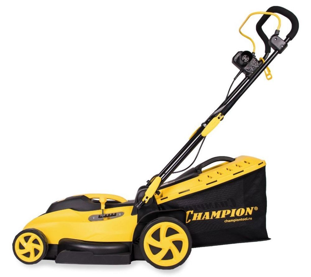 Газонокосилка эл. CHAMPION EM3815 (1,6 кВт пласт+ткань 45л шир.380мм выс.20-70мм, 6,4кг), EM3815 — изображение 3