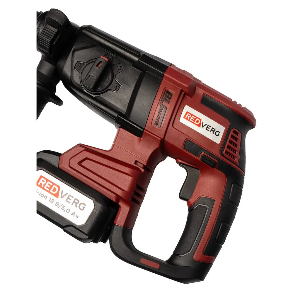 Перфоратор аккумуляторный бесщеточный REDVERG RD-RH18-24BLK/U (с АКБ 5Ач и ЗУ) — изображение 6
