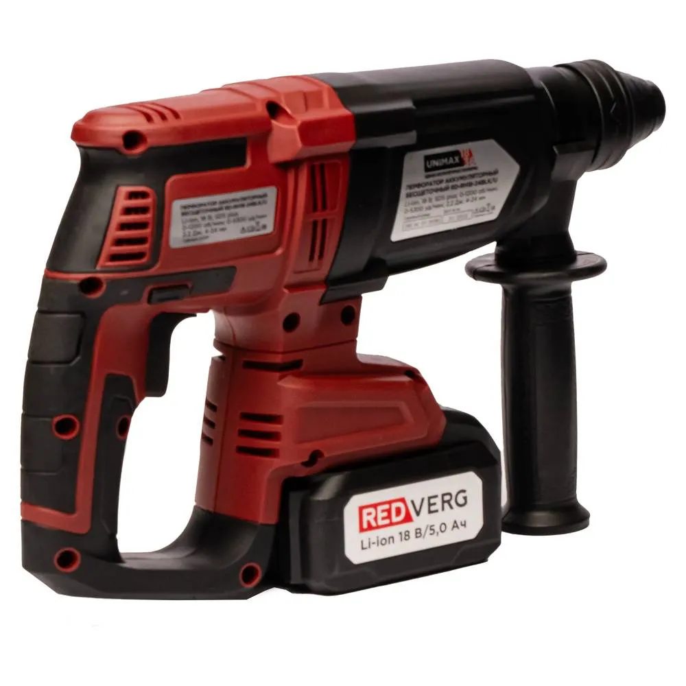 Перфоратор аккумуляторный бесщеточный REDVERG RD-RH18-24BLK/U (с АКБ 5Ач и ЗУ) — изображение 3