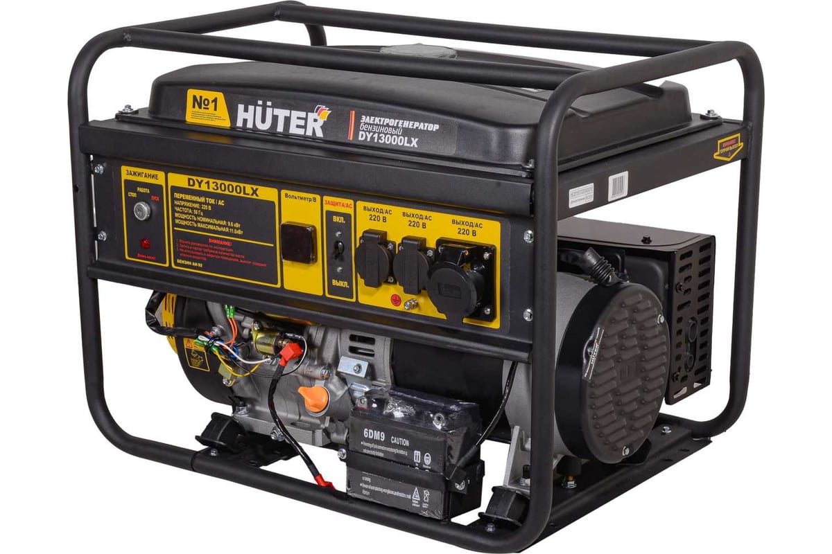 Генератор бензиновый HUTER DY13000 LX электростартер 11кВт/9,6кВт 64/1/79