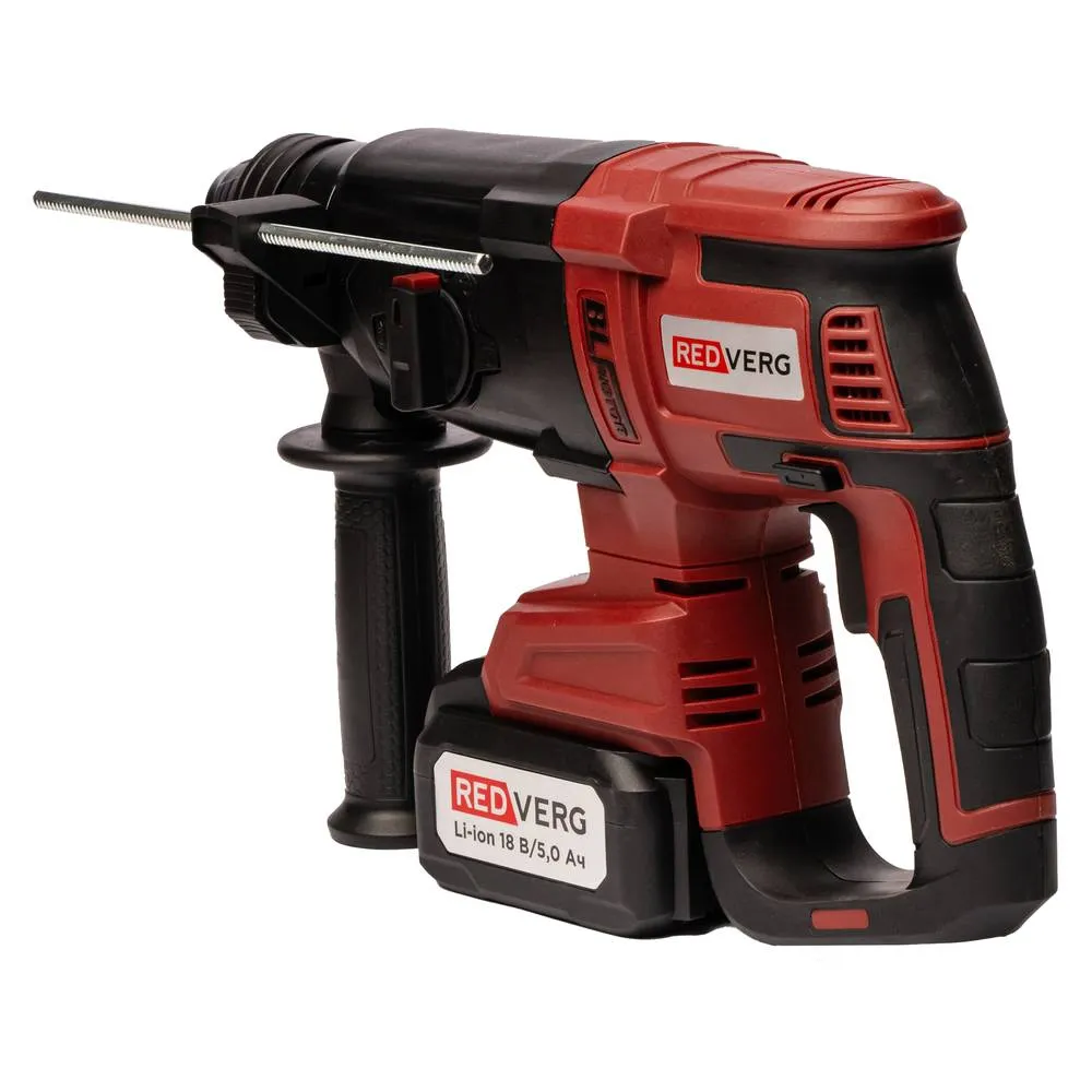 Перфоратор аккумуляторный бесщеточный REDVERG RD-RH18-24BLK/U (с АКБ 5Ач и ЗУ) — изображение 4