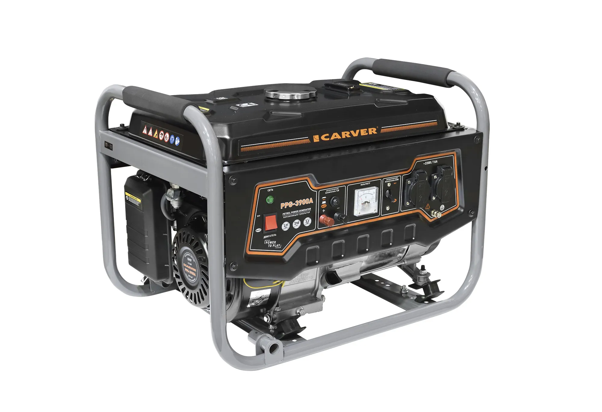 Генератор бензиновый CARVER PPG- 3900А (LT-170F, 2,9/3,2 кВт, 220 В, бак 15 л) 01.020.00012