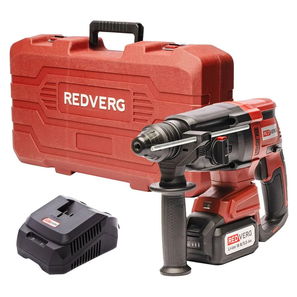 Перфоратор аккумуляторный бесщеточный REDVERG RD-RH18-24BLK/U (с АКБ 5Ач и ЗУ) — изображение 2