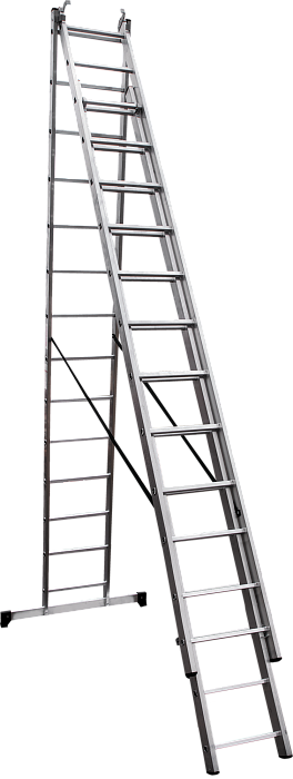 Лестница алюминиевая трехсекционная Новая высота серия NV 1230, 3x14 перекладина 1230314 — изображение 5