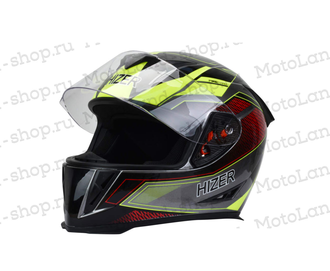 Шлем мото интеграл HIZER J5311 #4 (M)  gray/neon yellow 14710