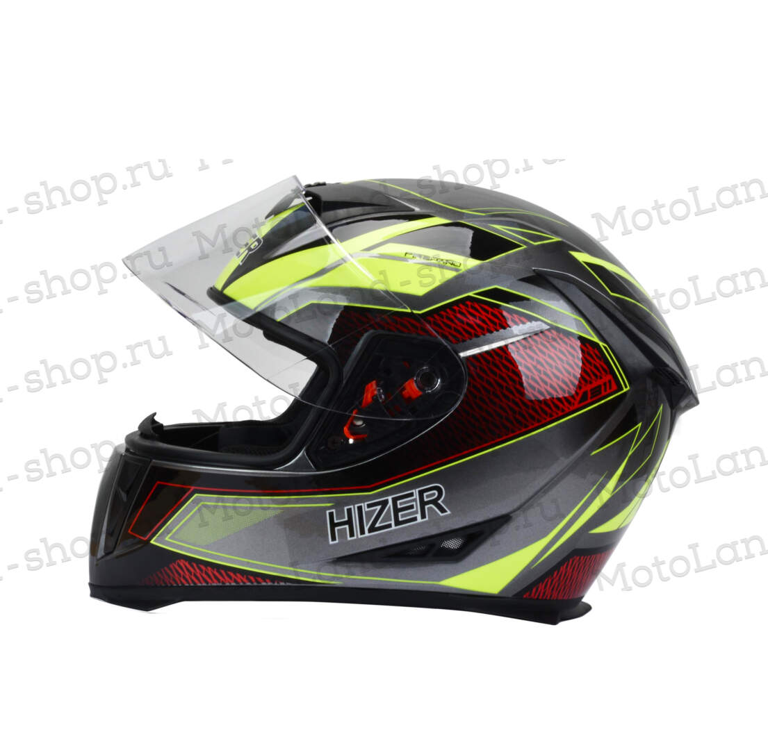 Шлем мото интеграл HIZER J5311 #4 (XL)  gray/neon yellow	14711