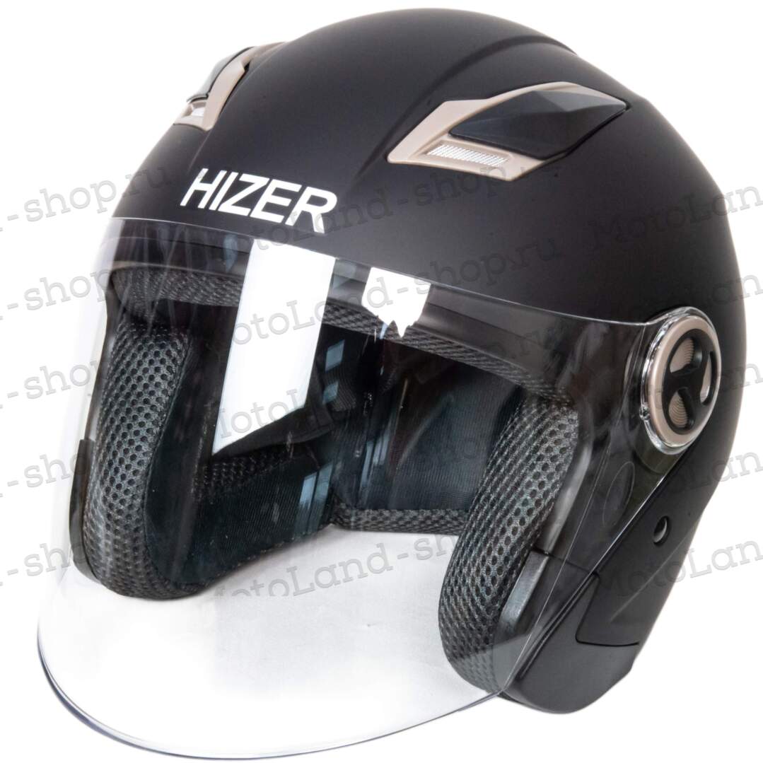 Шлем мото открытый HIZER 226 (M) matte-black 14755