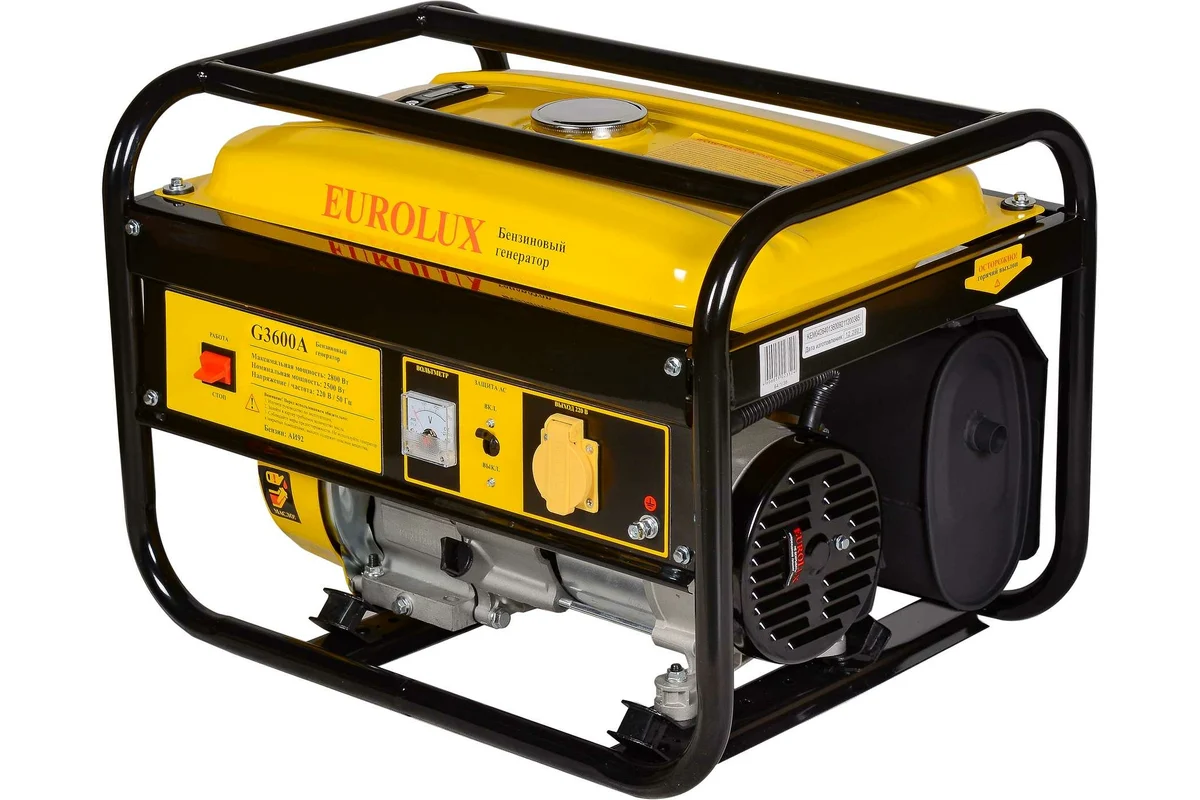 Бензиновый генератор EUROLUX G3600A (2,5/2,8кВт,) 64/1/37